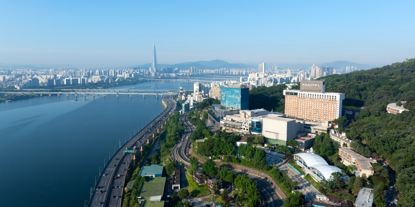 Aerial view of Grand Walkerhill Seoul